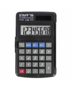 Калькулятор карманный STF 899 8 разрядный однострочный экран черный 250144 Staff