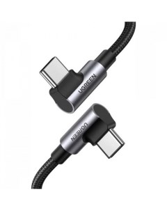 Кабель USB Type C USB Type C угловой экранированный 5A быстрая зарядка 2м серый US335 70698 Ugreen