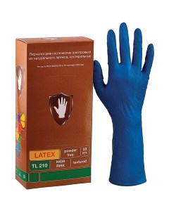 Перчатки смотровые латексные пар в упаковке 25 M синий Safe&care