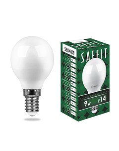 Лампа светодиодная E14 шар G45 9Вт 4000K белый 810лм SBG4509 SAFFIT 55081 Feron