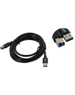 Кабель USB 3 0 Am USB 3 0 Bm 1 5м черный COOBG Vention