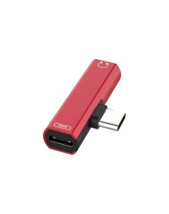 Переходник адаптер USB 2 0 Type C m USB Type C f Jack 3 5mm f 2 1A быстрая зарядка красный GCR UC2AU Greenconnect