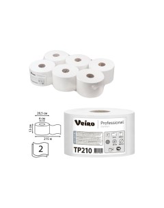 Полотенца бумажные Professional Comfort T8 слоев 2 листов 1000шт длина 215м белый 6шт TP210 Veiro
