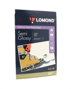 Фотобумага A4 260 г м полуглянцевая 20 листов односторонняя 1103301 для струйной печати Lomond