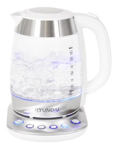 Чайник HYK G4033 1 7л 2200Вт стекло белый серебристый 1430083 Hyundai