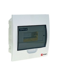 Щит распределительный ЩРВ П 8 встраиваемый пластик 1 ряд 8 модулей прозрачная дверь белый IP 40 PROx Ekf