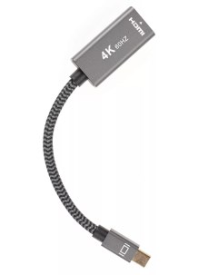 Кабель переходник адаптер HDMI 19F Mini DisplayPort M 4K 15 см серебристый TA565 Telecom