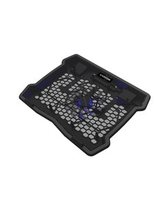 Охлаждающая подставка для ноутбука 15 6 NS 02 вентилятор 1x125 синяя подсветка 2xUSB пластик черный  Canyon