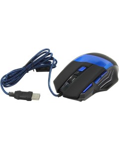 Мышь проводная 775G 2400dpi оптическая светодиодная USB черный синий Oklick