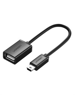 Кабель переходник адаптер USB 2 0 Af Mini USB 2 0 Bm OTG 10см черный US249 10383 Ugreen