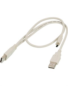 Кабель USB 2 0 Am Mini USB 2 0 Bm USB 2 0 Am 30см белый 841902 Ningbo