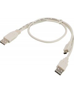 Кабель USB 2 0 Am Mini USB 2 0 Bm USB 2 0 Am 30см белый 841901 Ningbo