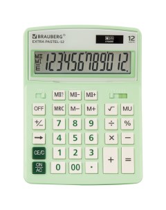 Калькулятор настольный Extra PASTEL 12 LG 12 разрядный однострочный экран мятный 250488 Brauberg
