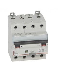 Выключатель автоматический дифференциального тока DX3 411188 4P C 25А AC 30мА электронный на DIN рей Legrand