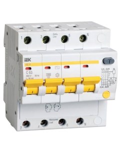 Выключатель автоматический дифференциального тока ARMAT MAD10 4 040 C 300 4P C 40А AC 300мА электрон Iek