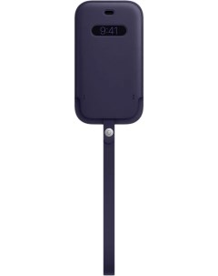 Чехол кошелек Leather Sleeve MagSafe для смартфона iPhone 12 mini натуральная кожа темно фиолетовый  Apple