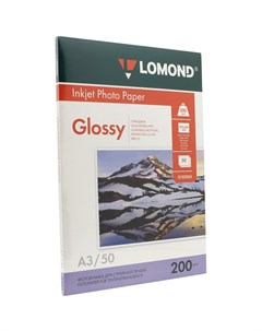 Фотобумага A3 200 г м глянцевая 50 листов односторонняя 0102024 для струйной печати Lomond