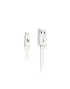 Кабель USB Lightning 8 pin плоский 2 1A 1м белый Bamboo X5 6957531040019 Hoco