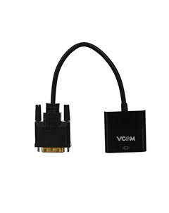 Кабель переходник адаптер DVI D 25M VGA 15F 15 см черный Vcom