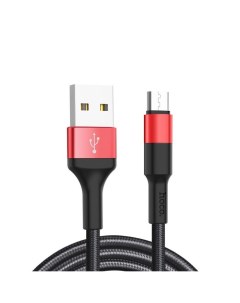 Кабель USB microUSB 1m черный красный X26 Xpress Hoco