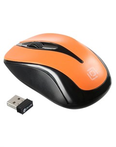 Мышь беспроводная 675MW 800dpi оптическая светодиодная USB черный оранжевый Oklick