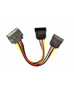 Кабель питания SATA 15 pin M 2xSATA 15 pin F 15 см CC SATAM2F 01 Cablexpert