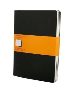 Блокнот CAHIER JOURNAL XLarge 190х250мм линейка 120 листов черный QP321 3шт Moleskine