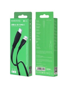 Кабель USB USB Type C плоский 3A 1 м черный BX85 6974443387117 Borofone