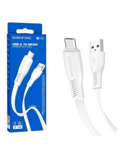 Кабель USB Micro USB плоский 2 4A 1 м белый BX85 6974443387100 Borofone