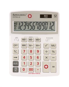 Калькулятор настольный EXTRA 12 WAB 12 разрядный однострочный экран белый 250490 Brauberg