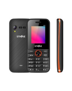 Мобильный телефон A14 1 77 160x128 TFT 32Mb RAM 32Mb BT 1xCam 2 Sim 600 мА ч micro USB черный оранже Strike