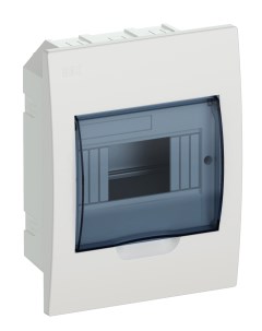 Щит распределительный ЩРв П 6 встраиваемый пластик 1 ряд 6 модулей прозрачная дверь белый IP 41 MKP1 Iek