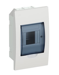 Щит распределительный ЩРВ П 4 встраиваемый пластик 1 ряд 4 модуля прозрачная дверь белый IP 41 MKP12 Iek