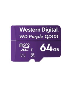Карта памяти 64Gb microSDXC Purple SC QD101 Class 10 UHS I U1 Western digital
