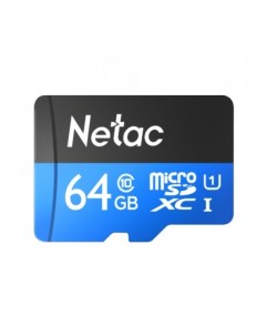 Карта памяти 64Gb microSDXC P500 Standard Class 10 UHS I U1 адаптер Netac