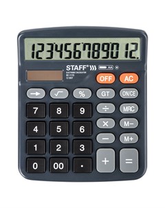Калькулятор настольный PLUS DC 111S 12 разрядный однострочный экран темно серый 250428 Staff