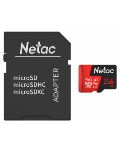 Карта памяти 256Gb microSDXC P500 Extreme Pro Class 10 UHS I U3 адаптер NT02P500PRO 256G R Netac