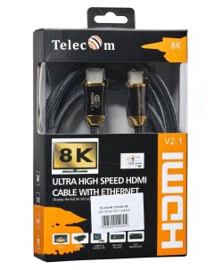 Кабель HDMI 19M HDMI 19M v2 1 4K 8K экранированный 3 м черный TCG300 3M Telecom