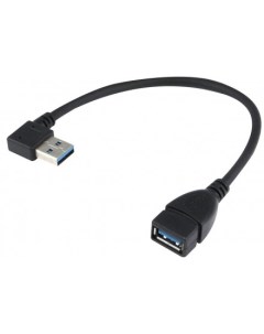 Кабель USB 3 0 Am USB 3 0 Af угловой 24см черный KS 402O Ks-is