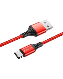 Кабель USB USB Type C 2 4A 1м красный Ultra bright BX54 133822 Borofone