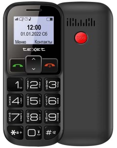 Мобильный телефон TM B322 1 44 128x64 монохромный 2 Sim 600 мА ч micro USB черный красный Texet
