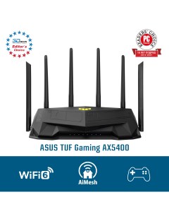 Wi Fi роутер TUF AX5400 802 11a b g n ac ad ax 2 4 5 ГГц до 4 8 Гбит с LAN 4x1 Гбит с WAN 1x1 Гбит с Asus