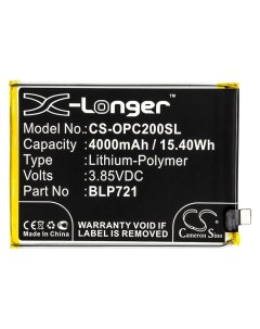 Аккумулятор CS OPC200SL BLP721 для OPPO R1941 Realme C2 Realme C2s Li Pol 4000mAh 3 85V Cameronsino