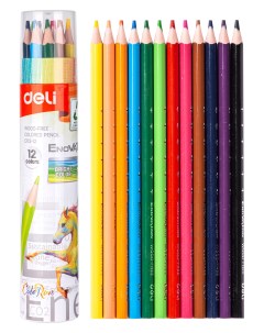 Набор цветных карандашей Enovation EC112 12 трехгранные 12 шт заточенные EC112 12 Deli