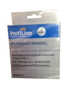 Картридж PL C4908A 940XL для Officejet Pro 8000 8500 пигмент пурпурный Profiline