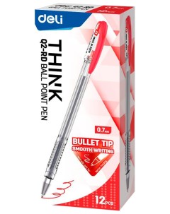 Ручка шариковая Think EQ2 RD красный пластик колпачок EQ2 RD Deli