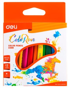 Набор цветных карандашей ColoRun EC09900 трехгранные 12 шт заточенные EC09900 Deli