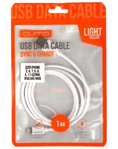 Кабель USB Lightning 8 pin 1 4A 1м белый light series 30502 Qumo