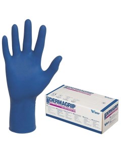 Перчатки смотровые латексные пар в упаковке 25 L синий высокопрочные D1403 14 Dermagrip