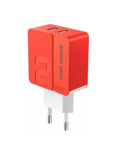 Сетевое зарядное устройство 2USB 2 4A для Type C NC46a 1м Red More choice